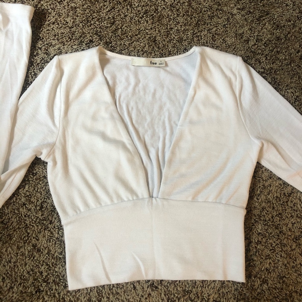Aritzia Wilfred Free Zenith Longsleeve Crop White